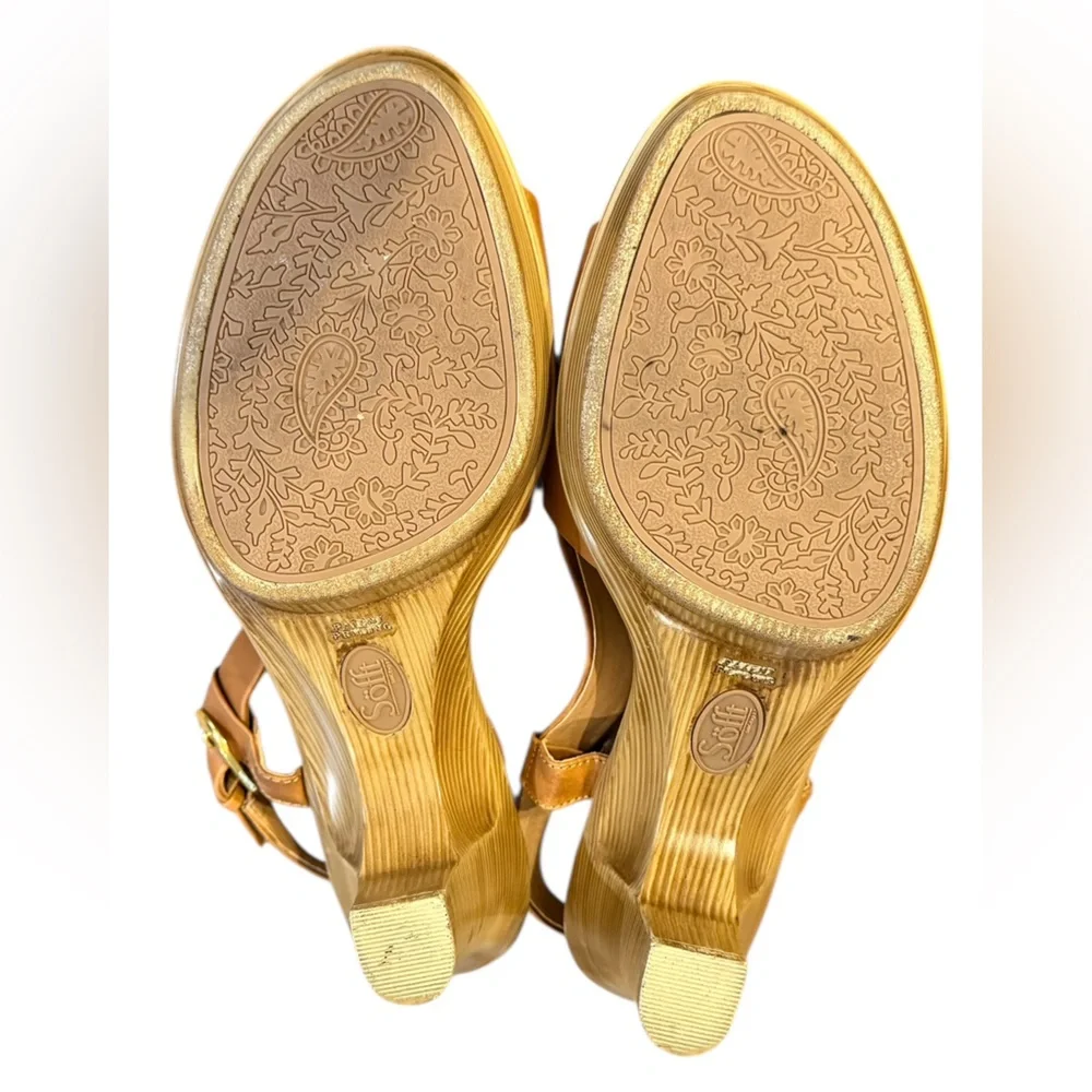 Sofft Tan Heeled Slingback Clogs Women’s Size 9 M